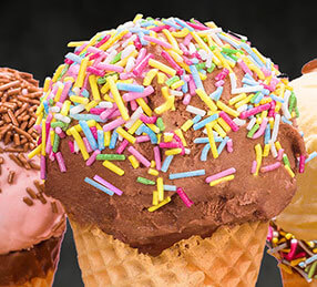 Different ice cream cones